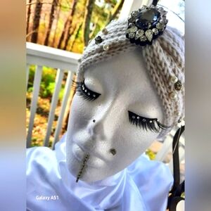 Experience exquisite style in a beaded and jeweled woven headband/headpiece🤩